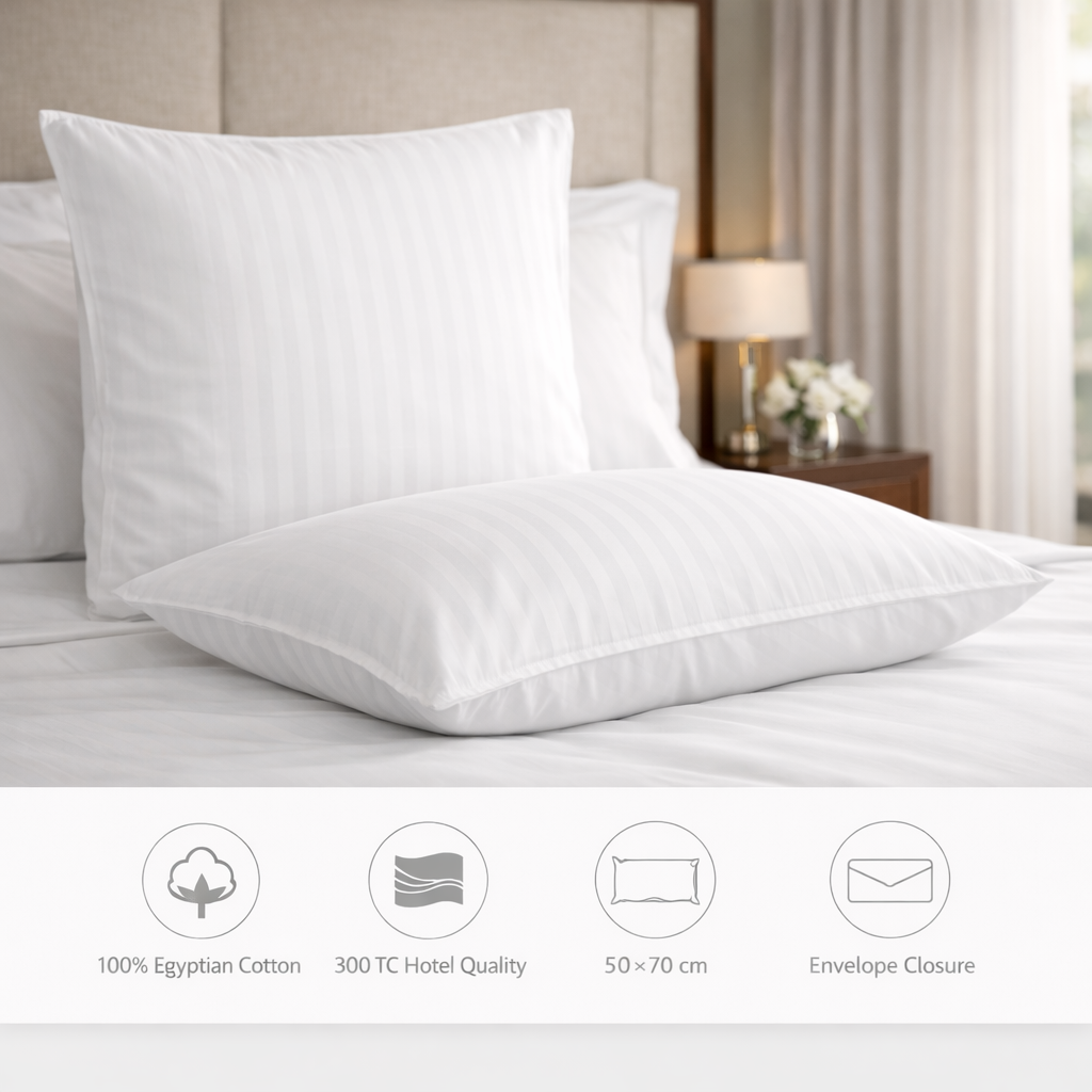 Pillow Case White Stripe