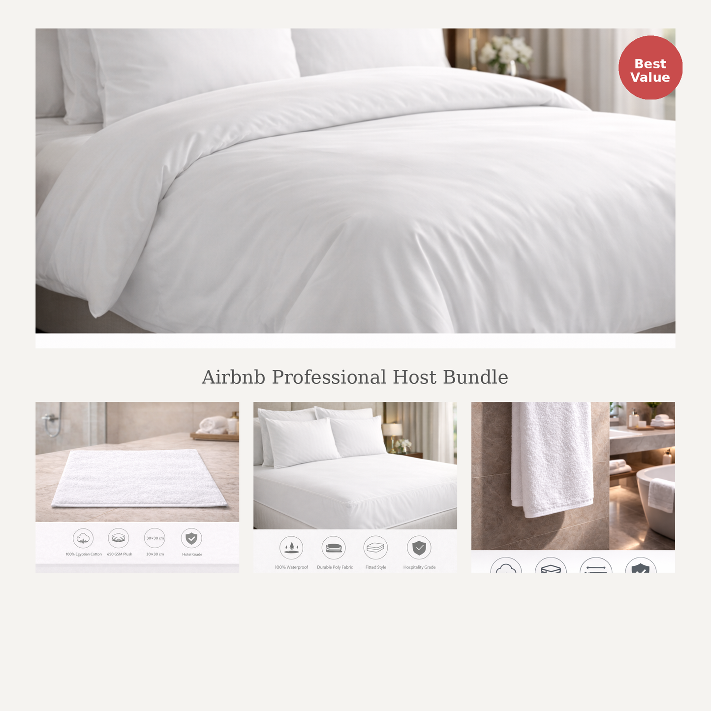 Airbnb professional host bundle – complete 3-set system, queen size bed and bath set, Egyptian cotton sheets, duvet covers, towels for Airbnb hosts, StyHosp Kenya