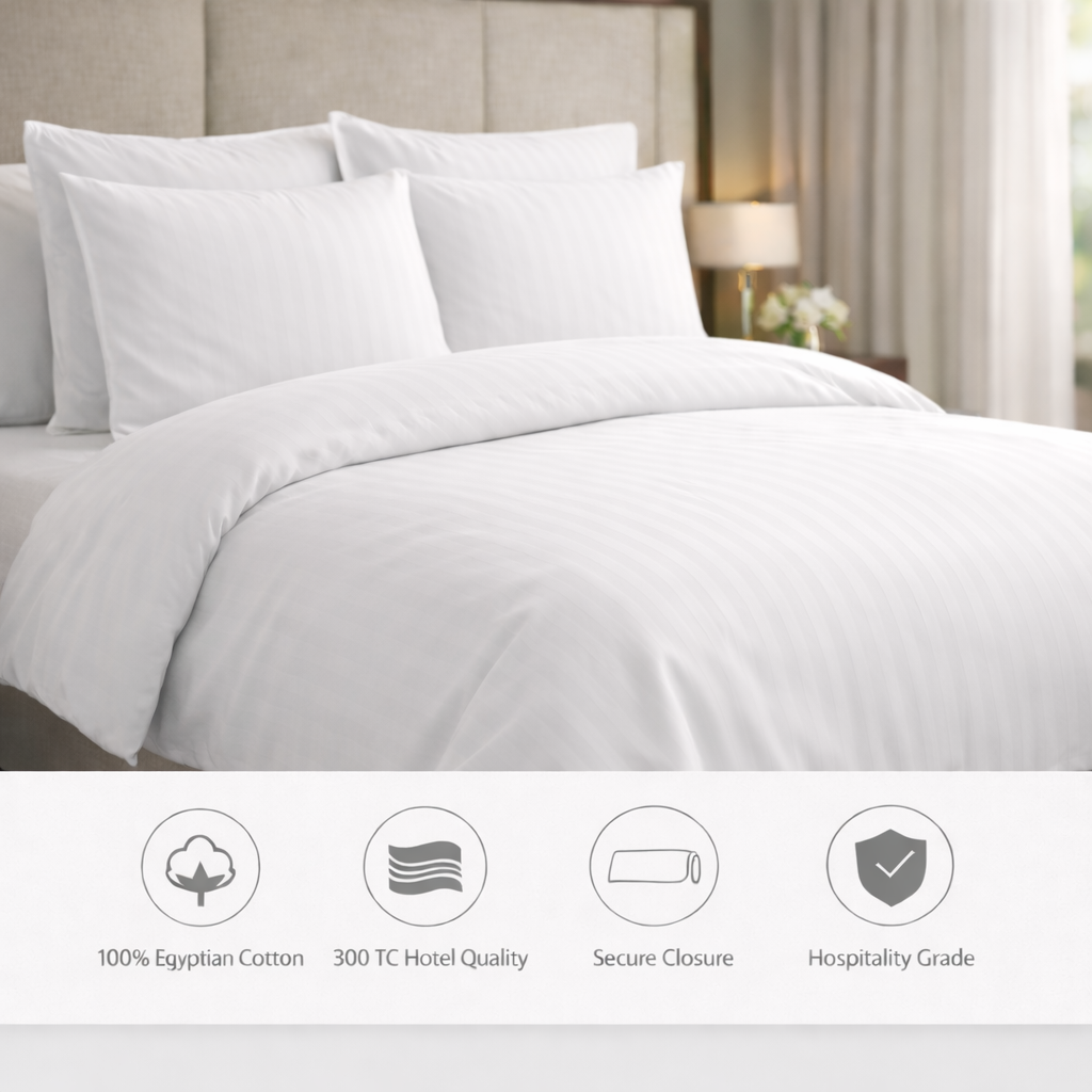 Duvet Cover White Stripe